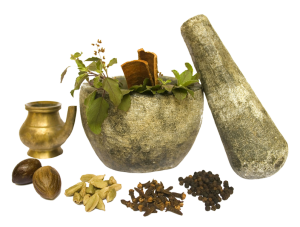 Kernstücke des ganzheitlichen Gesundheitssystems Ayurveda ist typische Zubereitung mit Pflanzen